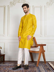Men Striped Embroidered Kurta with Trousers
