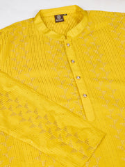 Men Striped Embroidered Kurta with Trousers