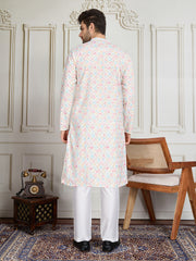 Chikankari Embroidered Straight Kurta & Trousers Set