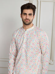 Chikankari Embroidered Straight Kurta & Trousers Set