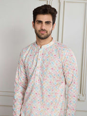 Chikankari Embroidered Straight Kurta & Trousers Set