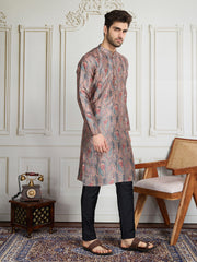 Men Paisley Printed Straight Kurta & Trousers Kurta Sets