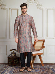 Men Paisley Printed Straight Kurta & Trousers Kurta Sets