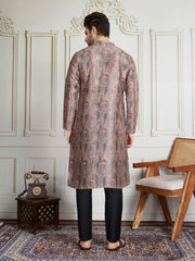 Men Paisley Printed Straight Kurta & Trousers Kurta Sets
