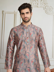 Men Paisley Printed Straight Kurta & Trousers Kurta Sets