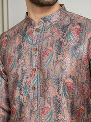Men Paisley Printed Straight Kurta & Trousers Kurta Sets