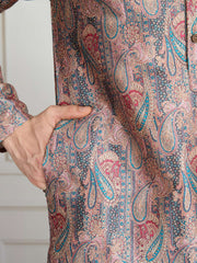 Men Paisley Printed Straight Kurta & Trousers Kurta Sets