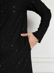 Men Sequinned Embroidered Kurta With Dhoti Set