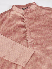Men Self Design Straight Kurta & Trouser Set
