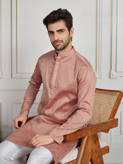 Men Self Design Straight Kurta & Trouser Set