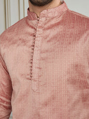 Men Self Design Straight Kurta & Trouser Set