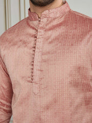Men Self Design Straight Kurta & Trouser Set