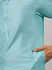 Woven Embroidered Kurta & Trousers With Nehru Jacket