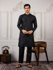 Men Ethnic Woven Design Kurta & Trousers With Nehru Jacket
