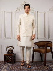 Men Solid Kurta with Pyjama & Nehru jacket
