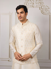 Men Solid Kurta with Pyjama & Nehru jacket