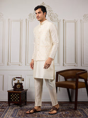 Men Solid Kurta with Pyjama & Nehru jacket