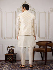 Men Solid Kurta with Pyjama & Nehru jacket