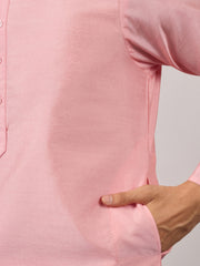 Ethnic Woven Design Kurta & Trousers With Nehru Jacket