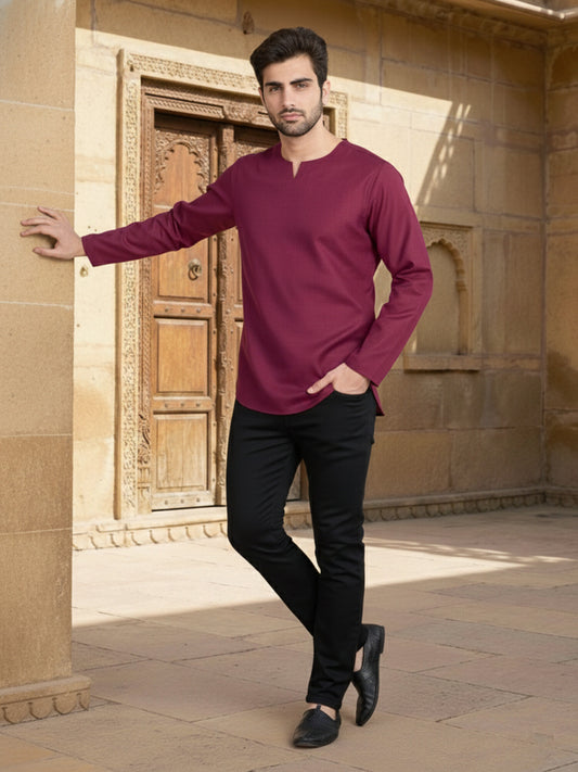 Round Neck Above Knee Straight Kurta