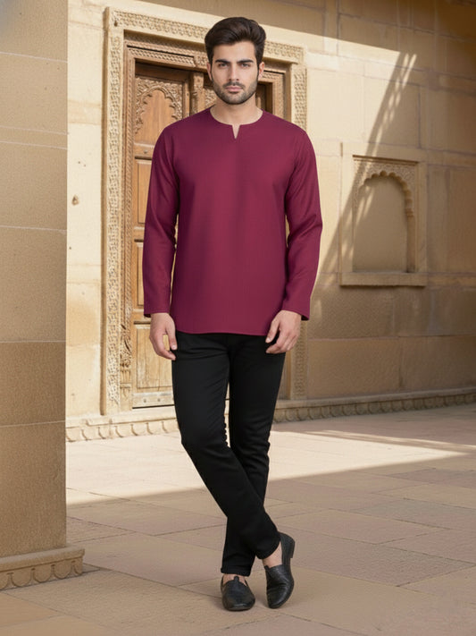 Round Neck Above Knee Straight Kurta