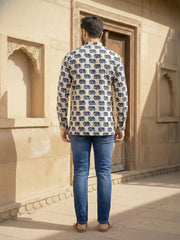 Printed Mandarin Collar Above Knee Straight Kurta