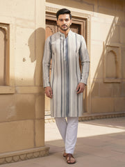 Printed Mandarin Collar Kurta Sets