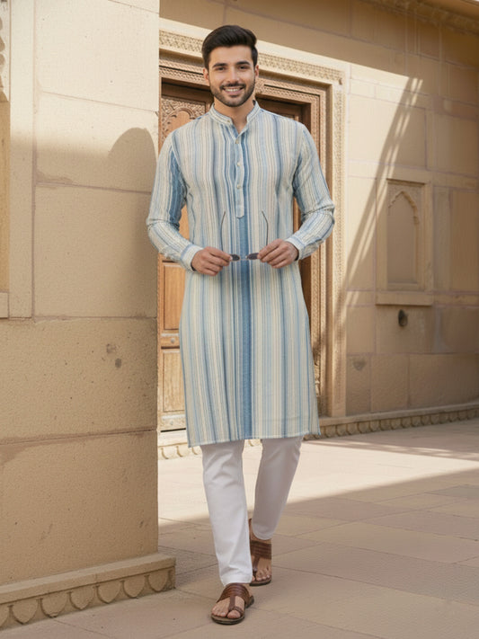 Printed Mandarin Collar Kurta Sets