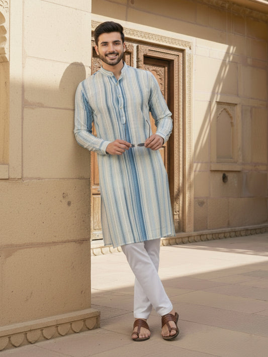 Printed Mandarin Collar Kurta Sets