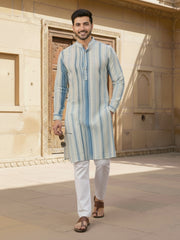 Printed Mandarin Collar Kurta Sets