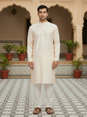 Embroidered Mandarin Collar Kurta & Trousers