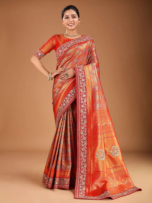 Woven Design Kanjeevaram Heavy Work Saree