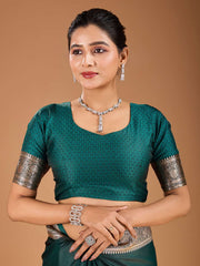 Woven Ethnic Motifs Zari Design Saree With Blouse