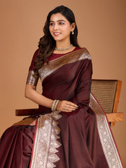 Woven Design Saree With Blouse