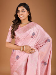 Floral Woven Design Saree With Blouse