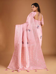 Floral Woven Design Saree With Blouse