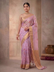 Ethnic Motifs Chikankari Organza Saree
