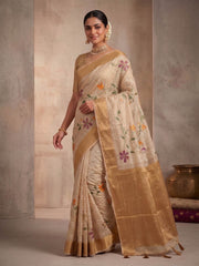 Floral Zari Organza Saree