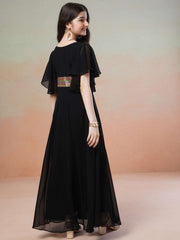 Girls Embellished Details Fit & Flared Maxi Dresses