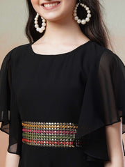 Girls Embellished Details Fit & Flared Maxi Dresses