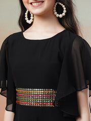 Girls Embellished Details Fit & Flared Maxi Dresses