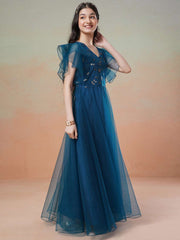 Girls Embellished Fit & Flared Maxi Dresses