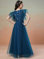 Girls Embellished Fit & Flared Maxi Dresses