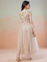 Girls Embroidered Fit & Flared Ethnic Dresses