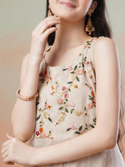 Girls Embroidered Fit & Flared Ethnic Dresses