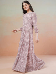 Girls Printed Maxi Ethnic Dresses