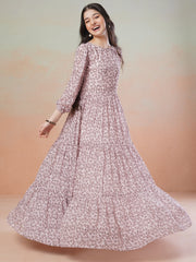 Girls Printed Maxi Ethnic Dresses