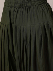 Girls Floral Printed Pleated Kurta with Dhoti Pants