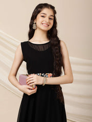 Girls Thread Embroidered A-Line Ethnic Dresses