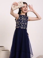 Girls Floral Embroidered Gown Ethnic Dress